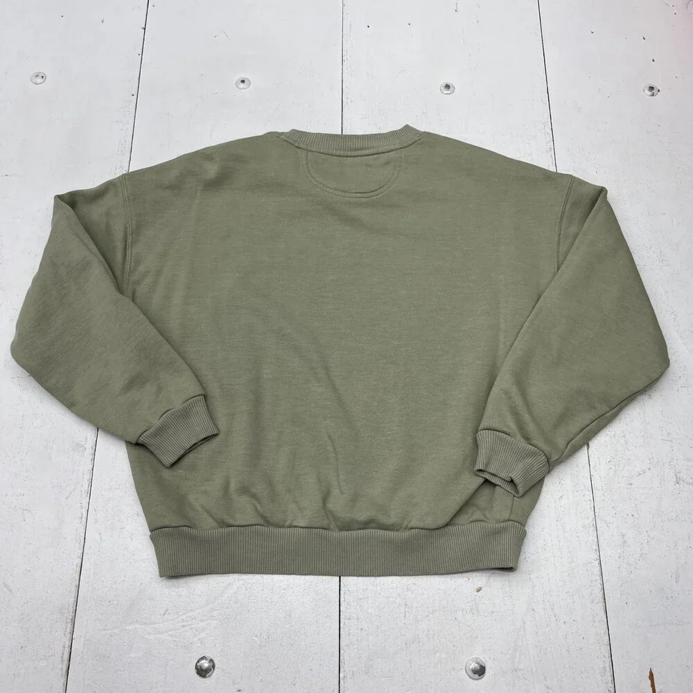 American Eagle Green Butterfly Print Crewneck Sweatshirt Women's Size Medium - Picture 4 of 6
